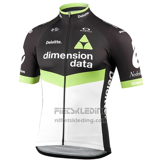 2017 Fietskleding Dimension Data Groen en Zwart Korte Mouwen en Koersbroek